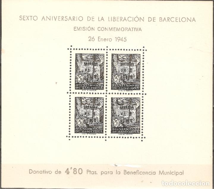 Selos: BARCELONA 1945 EDIFIL NE 27** SIN FIJASELLOS VARIEDAD NO PUNTEADA ZONA INFERIOR