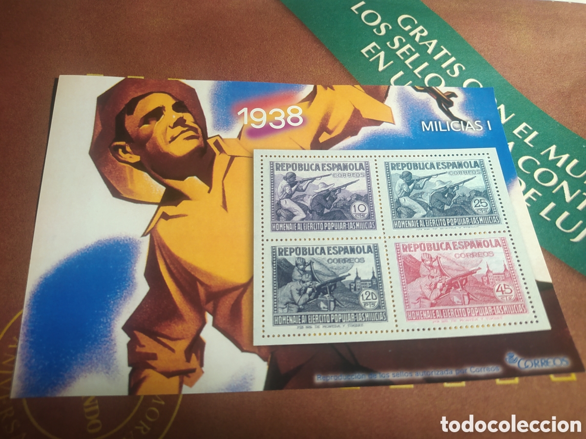 Stamps: HOJA 3. MILICIAS I 1938. LA GUERRA CIVIL ESPA&Ntilde;OLA EN SELLOS. EL MUNDO, A&Ntilde;O 2006