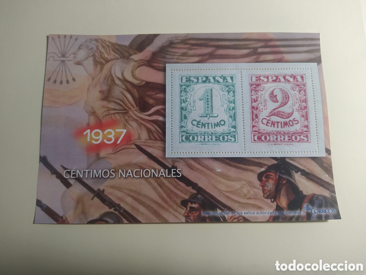 Francobolli: HOJA 6. CENTIMOS NACIONALES 1937. LA GUERRA CIVIL ESPA&Ntilde;OLA EN SELLOS. EL MUNDO, A&Ntilde;O 2006