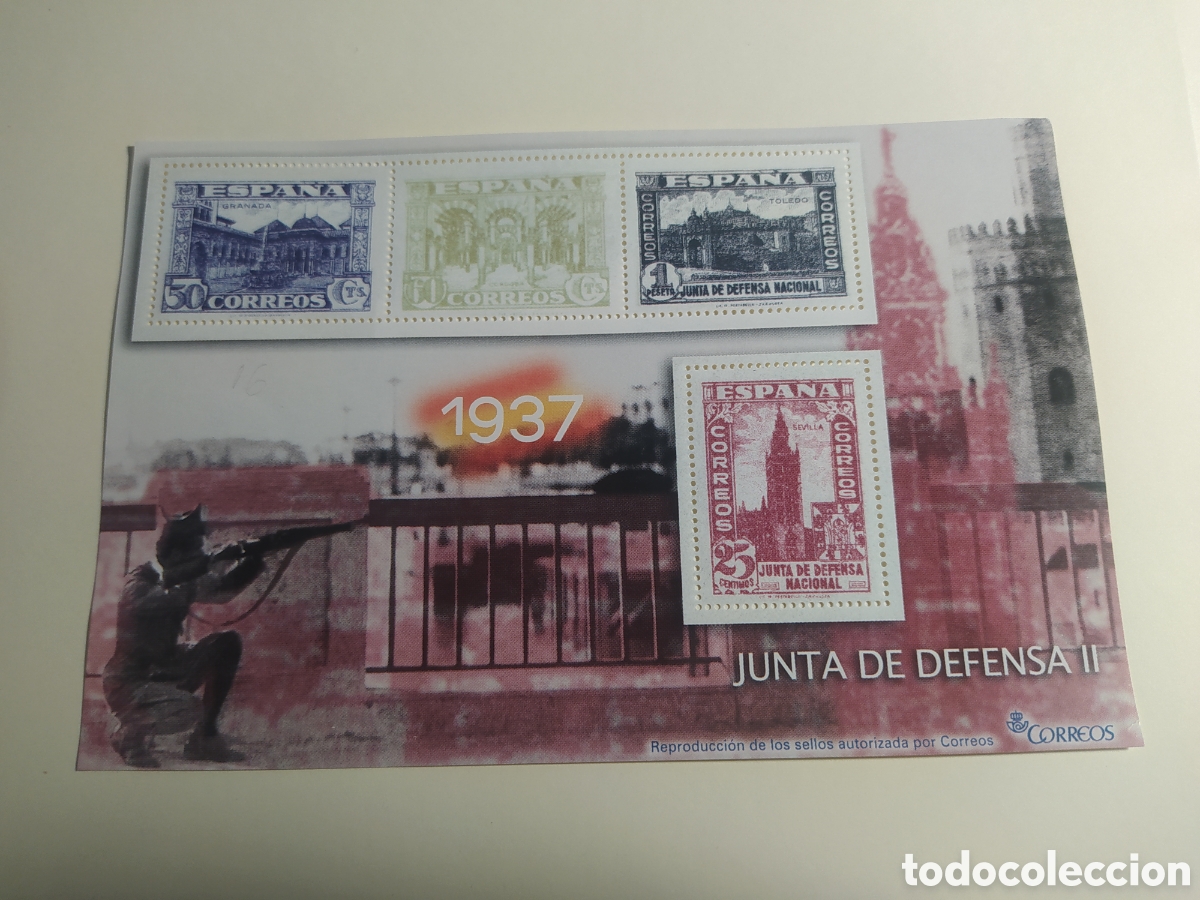 Francobolli: HOJA 16. JUNTA DE DEFENSA II 1937. LA GUERRA CIVIL ESPA&Ntilde;OLA EN SELLOS. EL MUNDO, A&Ntilde;O 2006