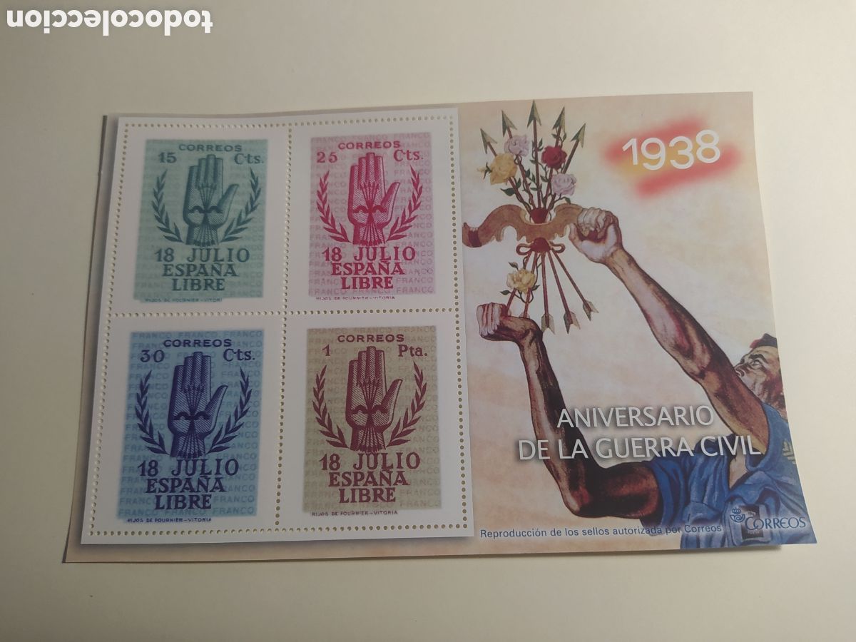 Francobolli: HOJA 4. ANIVERSARIO DE LA GUERRA CIVIL 1938. LA GUERRA CIVIL ESPA&Ntilde;OLA EN SELLOS. EL MUNDO, A&Ntilde;O 2006