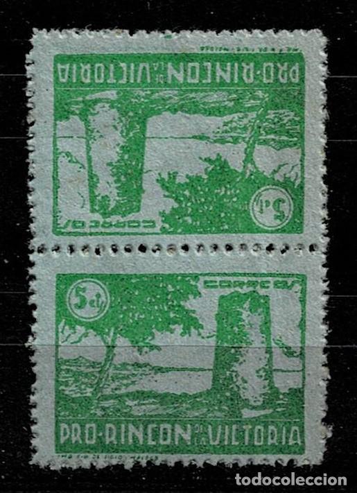 Selos: Guerra Civil RINCON DE LA VICTORIA Galvez B734 VERDE s. AZUL Variedad CAPICUA VERTICAL Sin fijasello