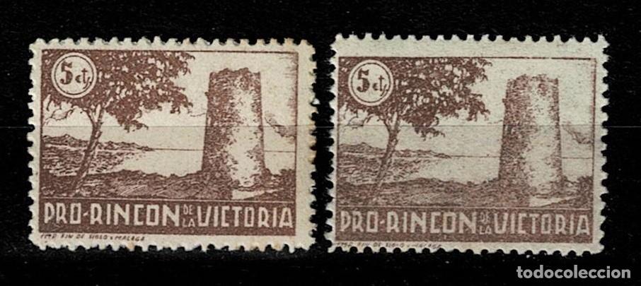 Selos: Guerra Civil RINCON DE LA VICTORIA Galvez n&ordm; 621 Pareja con la Variedad de PAPEL GRUESO y DELGADO (