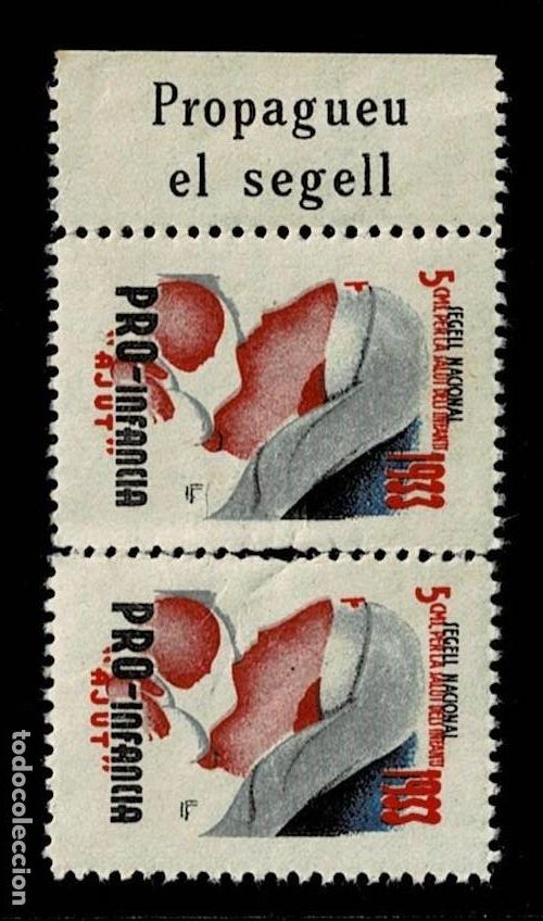 Selos: Guerra Civil PRO INFANCIA. SEGELL NACIONAL PER LA SALUT DELS INFANTS Any 1933, PROPAGUEU EL SEGELL P