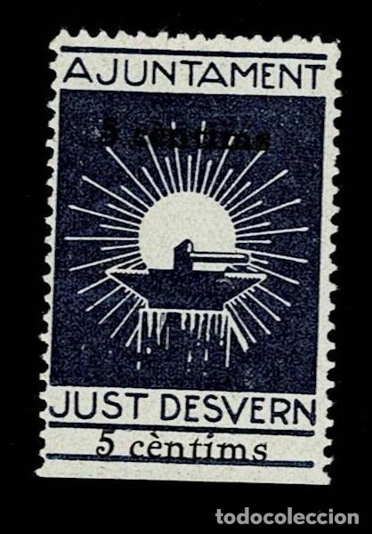 Selos: Guerra Civil JUST DESVERN (San Justo Desvern) Fesofi n&ordm; 9 DOBLE Valor 5 cts EN LA PARTE INFERIOR Y E