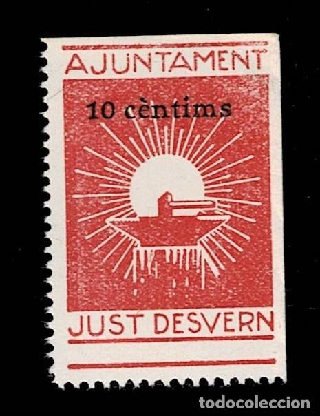 Selos: Guerra Civil JUST DESVERN (San Justo Desvern) Fesofi n&ordm; 12 Valor 10 cts EN LA PARTE SUPERIOR Sin fij