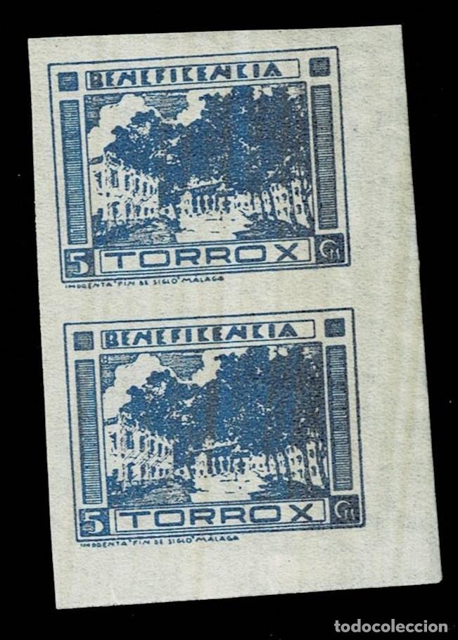 Selos: Guerra Civil TORROX Beneficencia Fesofi n&ordm; 11s PAREJA SIN DENTAR Color AZUL CELESTE Sin fijasellos
