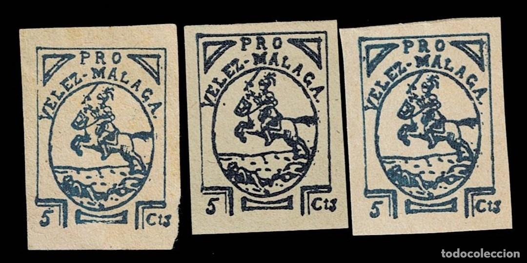 Selos: Guerra Civil VELEZ-MALAGA Fesofi n&ordm; 3 Papel ORDINARIO SIN DENTAR PAPEL GRISACEO SIN ENGOMAR diversas
