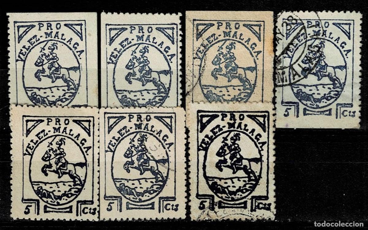 Selos: Guerra Civil VELEZ-MALAGA Fesofi n&ordm; 2 Papel ORDINARIO GRISACEO SIN ENGOMAR diversas VARIEDADES Ver.