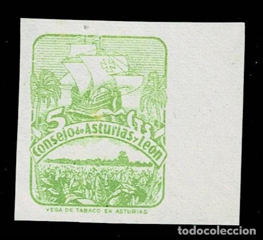 Timbres: 0022-15 Guerra Civil Consejo de Asturias y Le&oacute;n CAMBIOS DE COLOR Fesofi n&ordm; 6 Color VERDE AMARILLO en