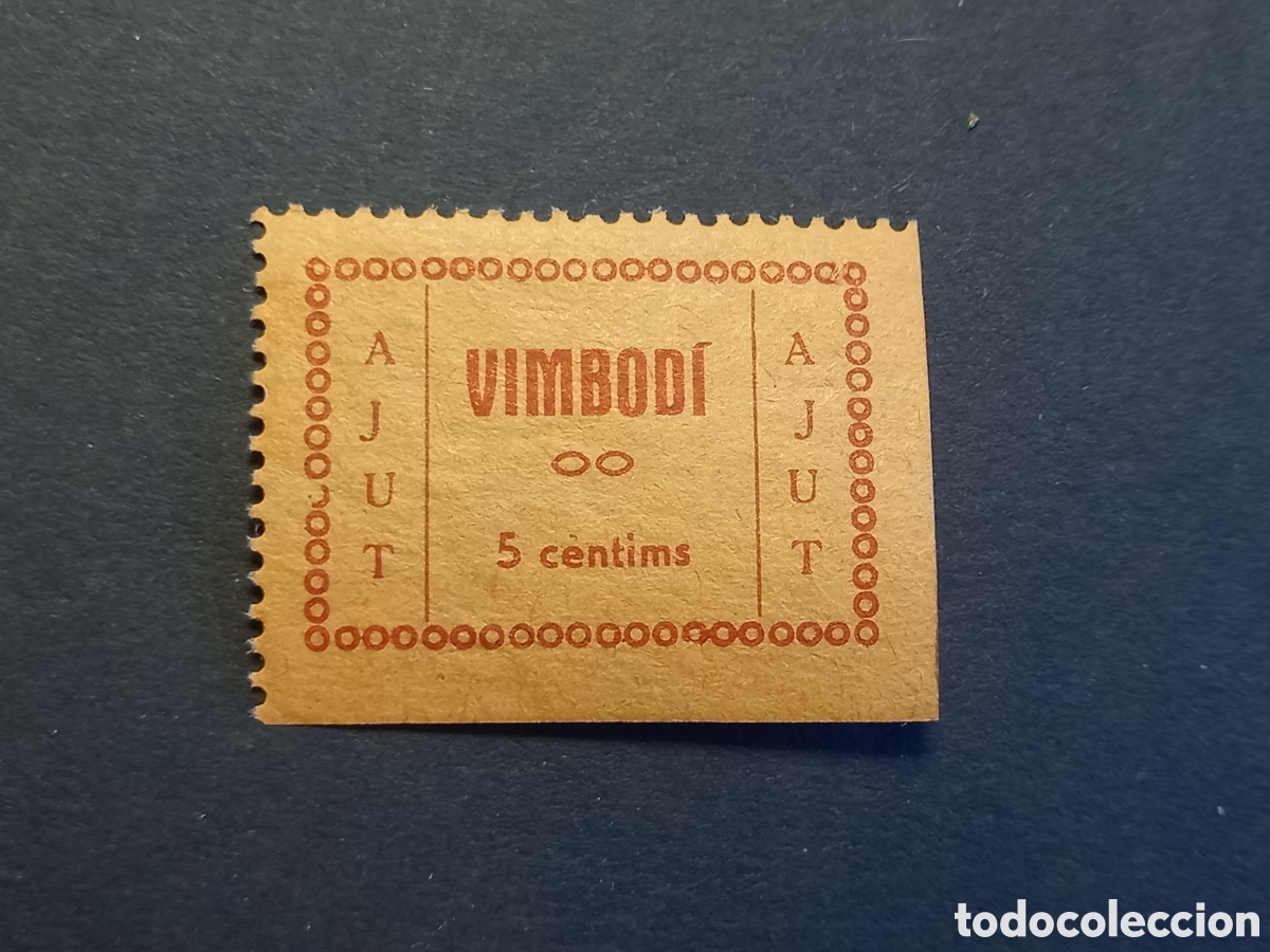 Sellos: AJUT VIMBODI (CONCA DE BARBERA) 5 CTS. - Foto 1