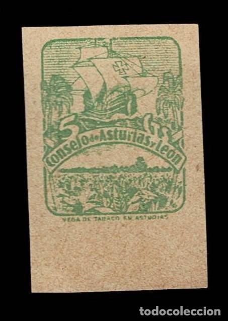 Timbres: 0022- 1 Guerra Civil ASTURIAS Y LEON CAMBIOS DE COLOR Fesofi tipo n&ordm; 6 Color VERDE AMARILLO Papel C