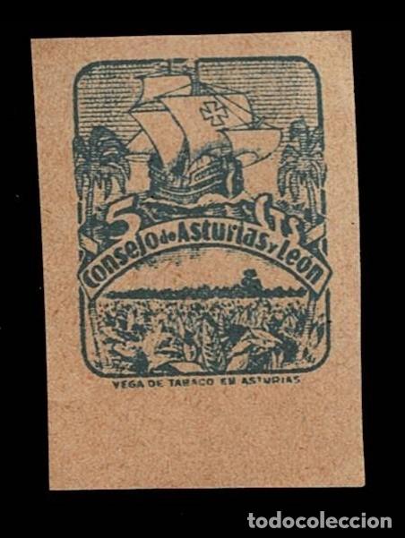 Stamps: 0022-12 Guerra Civil ASTURIAS Y LEON CAMBIOS DE COLOR Fesofi tipo n&ordm; 6 Color AZUL ELECTRICO Papel CR