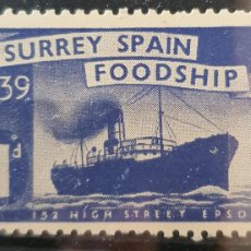 Sellos: RARA VIÑETA INGLESA DE AYUDA A ESPAÑA 1939 SURREY FOOD SHIP 1D
