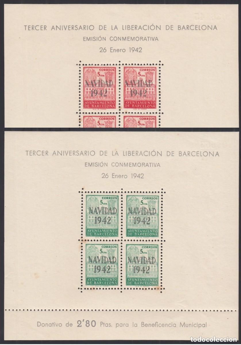 Selos: Edifil 40/41 HB sellos nuevos Liberacion Barcelona Navidad 1942 Espa&ntilde;a Guerra Civil