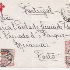 Sellos: F31-39- CARTA SANTIAGO- PORTUGAL 1936. FRANQUEO CON 4 LOCALES