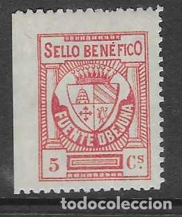 Selos: FUENTE OBEJUNA.-CORDOBA, 5 CTS.-SIN DENTAR- SELLO BENEFICO,. VER FOTOS