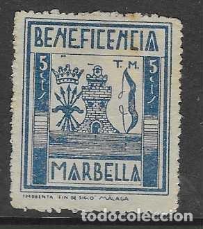 Selos: MARBELLA-MALAGA, 5 CTS. -AZUL CLARO-BENEFICENCIA-. VER FOTOS
