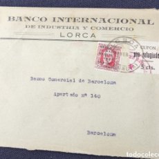 Sellos: GUERRA CIVIL CARTA COMERCIAL CON VIÑETA PRO REFUGIADOS LORCA 1937