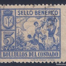 Sellos: BOLLULLOS DEL CONDADO (HUELVA). SELLO BENÉFICO. 5 CTS.