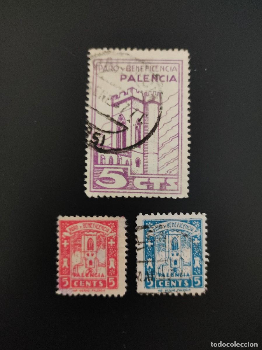 Briefmarken: ESPA&Ntilde;A.GUERRA CIVIL . PALENCIA TRES VALORES MATASELLADOS.60