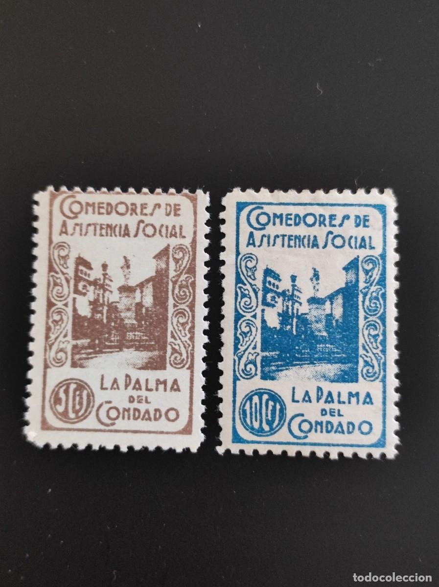 Briefmarken: ESPA&Ntilde;A.GUERRA CIVIL . Huelva, LA PALMA DEL CONDADO. DOS VALORES NUEVOS con charnela. 69