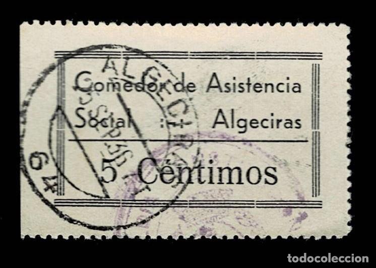 Briefmarken: Guerra Civil ALGECIRAS Comedores de asistencia Social Fesofi n&ordm; 2, Color NEGRO Usado VER