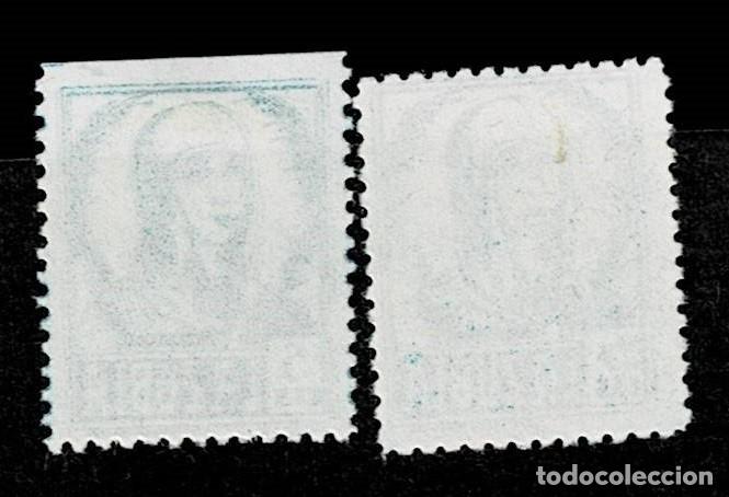 Selos: Guerra Civil LA ZUBIA Fesofi n&ordm; 1 Papel BLANCO Pareja, uno CALCADO Valor 5 cts Color AZUL Sin fijase