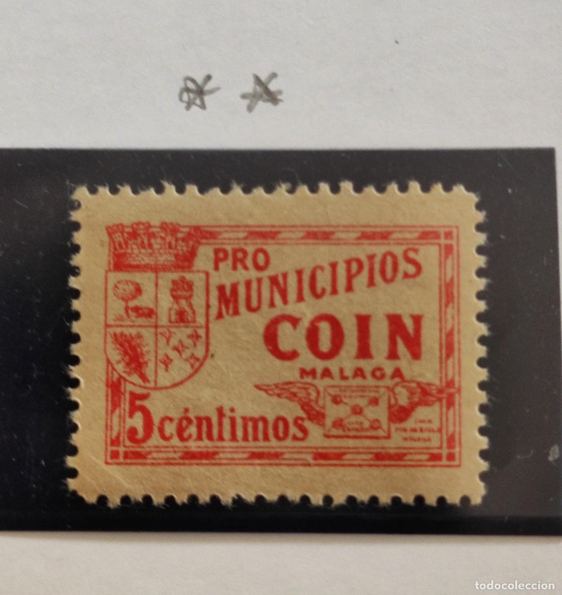 Stamps: ESPA&Ntilde;A.GUERRA CIVIL . COIN- MALAGA. NUEVO.FOTO. 85