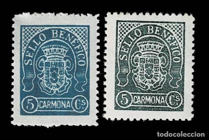 Stamps: Guerra Civil CARMONA Fesofi n&ordm; 1 y 2 Serie completa Sin fijasellos