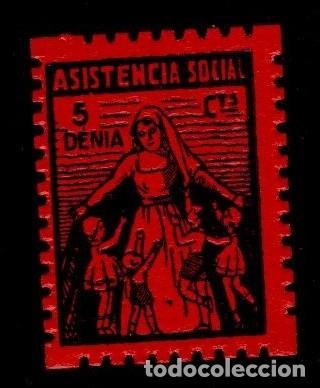 Stamps: CL4-9-82-7 Guerra Civil - Vi&ntilde;eta de DENIA (Alicante) ASSISTENCIA SOCIAL 5c. Fesofi n&ordm; 20 Tama&ntilde;o 17.5