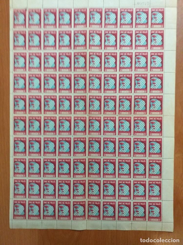 Selos: Guerra Civil PINS DEL VALLES SIN SCGA Hoja de 100 Ejemplares Fesofi n&ordm; 2 Valor 50 cts Color CARMIN Y