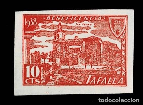 Selos: Guerra Civil TAFALLA BENEFICENCIA 1938 Valor 5 cts SIN DENTAR sin fijasellos VER