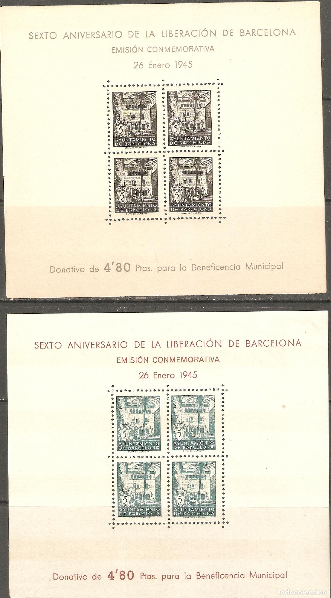 Stamps: BARCELONA 1945 EDIFIL NE 27/28** SIN FIJASELLOS