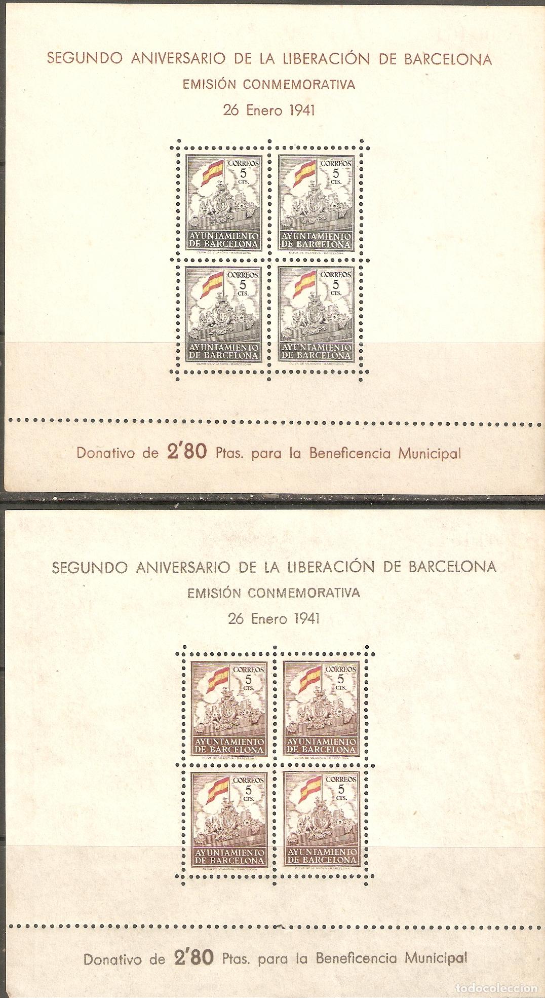 Selos: BARCELONA 1941 EDIFIL 29/30** SIN FIJASELLOS