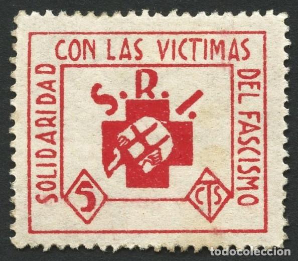 Briefmarken: GUERRA CIVIL, VI&Ntilde;ETA, S.R.I., SOLIDARIDAD VICTIMAS DEL FASCISMO, VALOR: 5 CTS, 1936