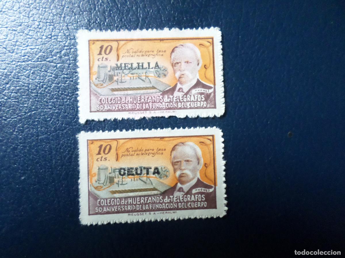 Timbres: 90 aniversario del colegio de huerfanos de tel&eacute;grafos, ceuta y melilla