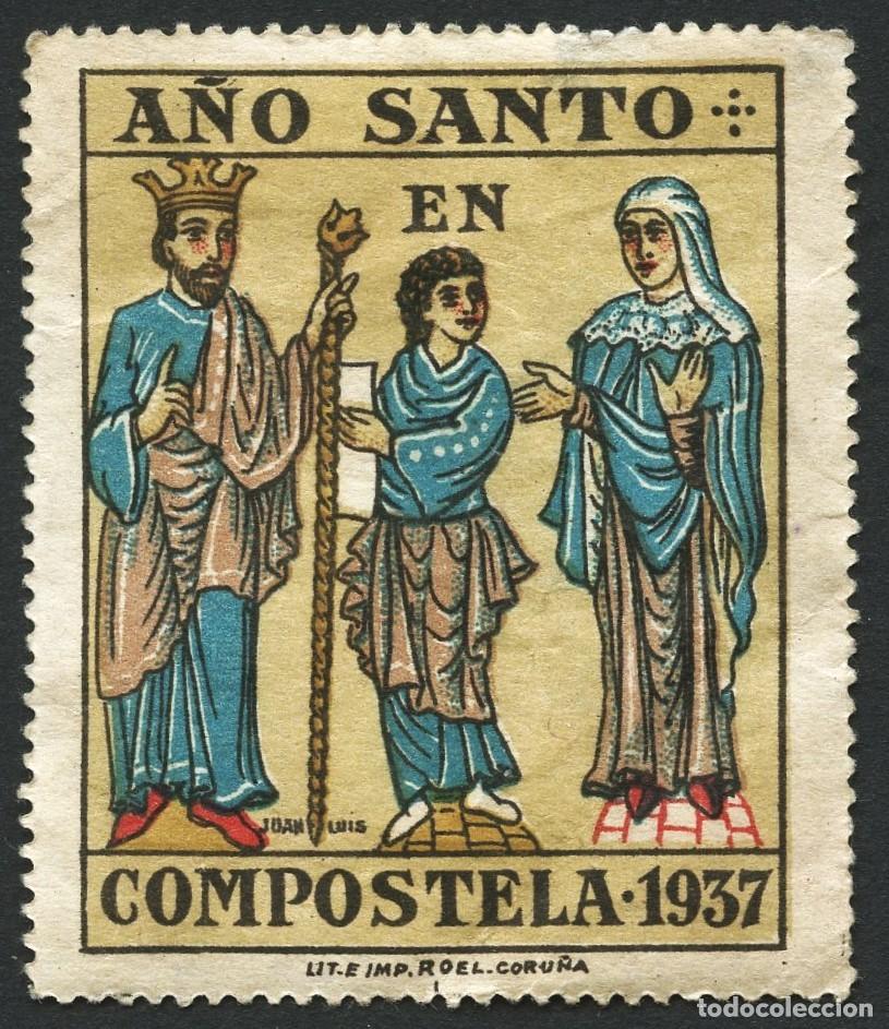 Stamps: GUERRA CIVIL, VI&Ntilde;ETA, A&Ntilde;O SANTO EN COMPOSTELA, 1937