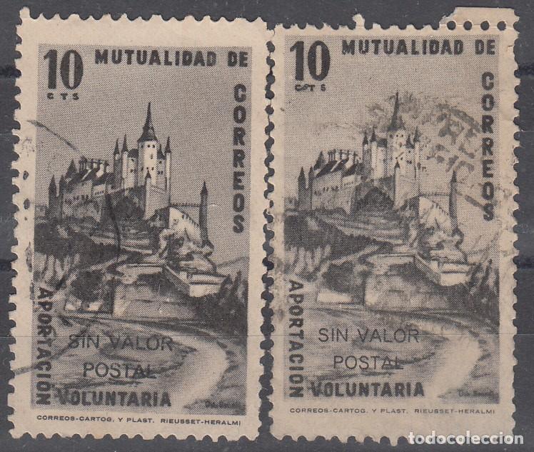 Timbres: MUTUALIDAD DE CORREOS. 10 C&Eacute;NTIMOS. APORTACI&Oacute;N VOLUNTARIA. 2 SELLOS S/CARGA 'SIN VALOR POSTAL'