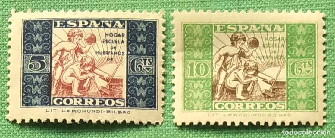 Timbres: Espa&ntilde;a. Beneficencia. Hu&eacute;rfanos de Correos. 9/10 Alegor&iacute;a infantil con pie de imprenta lit. Lerchund