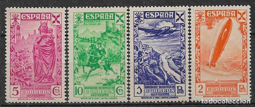 Timbres: BENEFICENCIA 1938 Historia del Correo, EDIFIL n&ordm; 21, 22, 25 y 26 * *