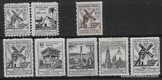 Briefmarken: BENEFICENCIA Mutualidad Postal, formato muy reducido, EDIFIL n&ordm; 8 ejemplares * * / (*)