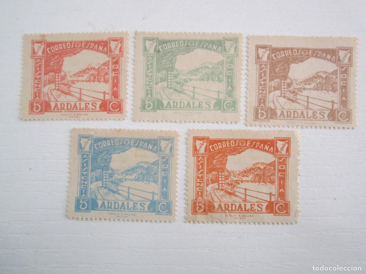 Briefmarken: LOTE DE 5 SELLOS BENEFICOS ASISTENCIA SOCIAL ARDALES S/C