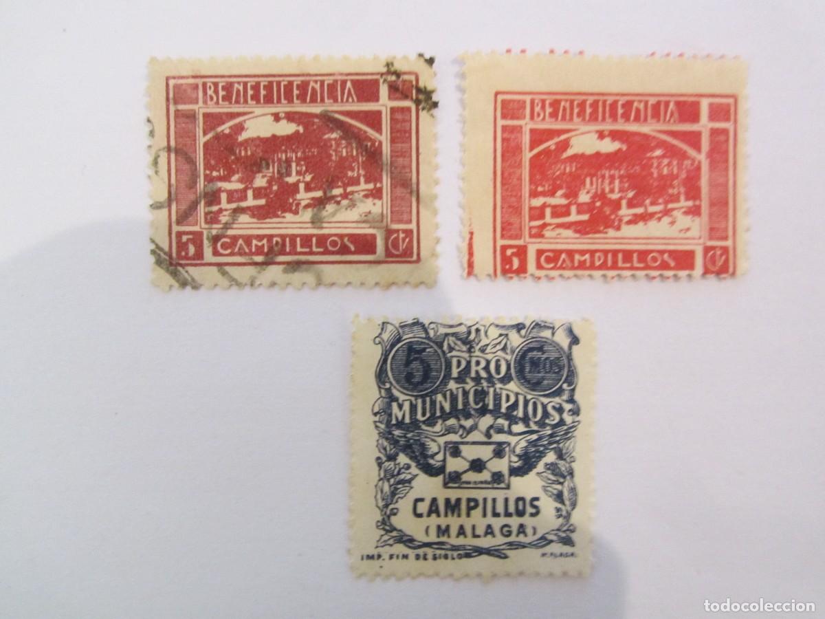 Briefmarken: LOTE DE 3 SELLOS BENEFICOS PRO MUNICIPIO CAMPILLOS 2 S/C