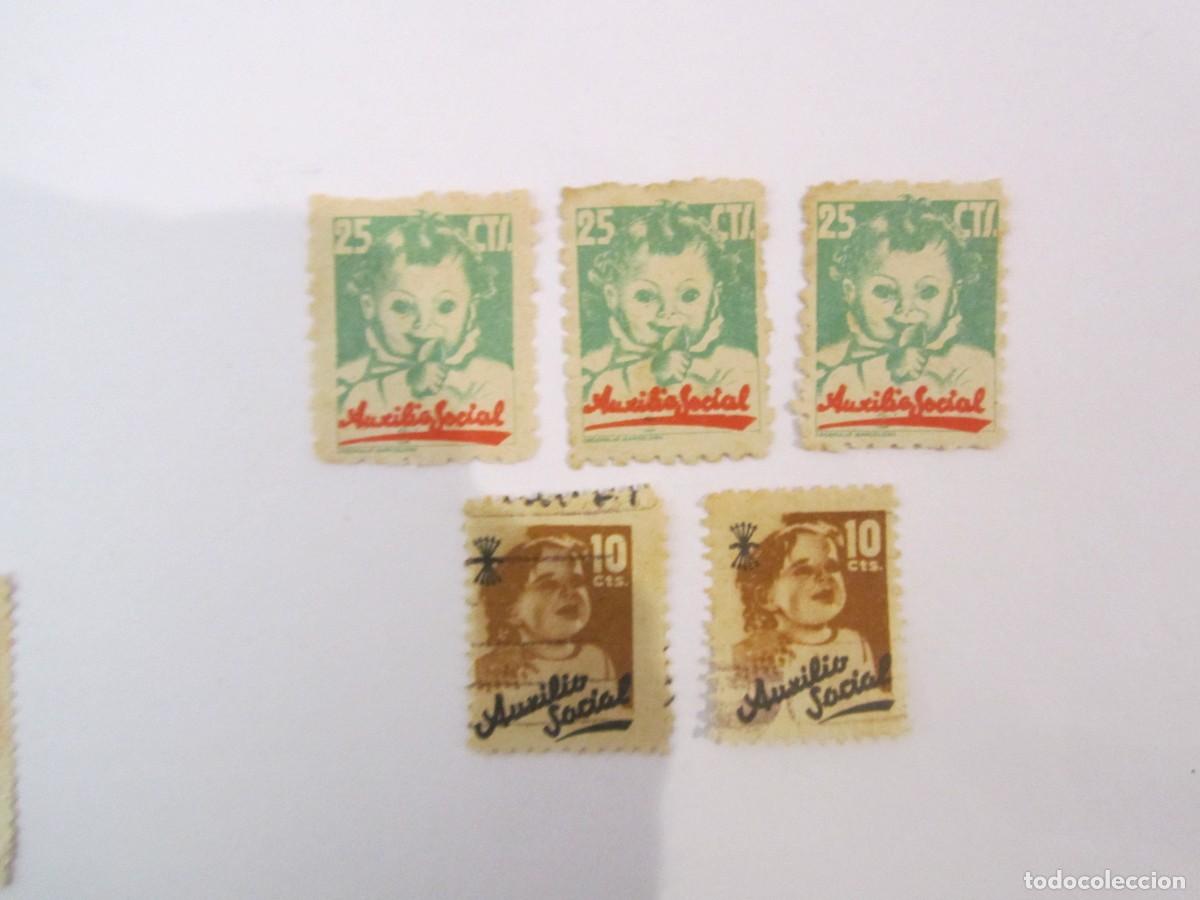Timbres: LOTE DE 5 SELLOS BENEFICOS AUXILIO SOCIAL