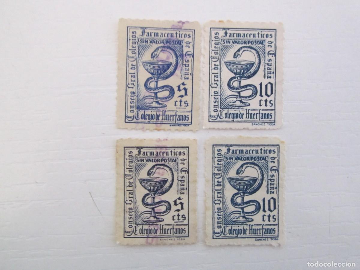 Timbres: LOTE DE 4 SELLOS BENEFICOS COLEGIO DE HUERFANOS