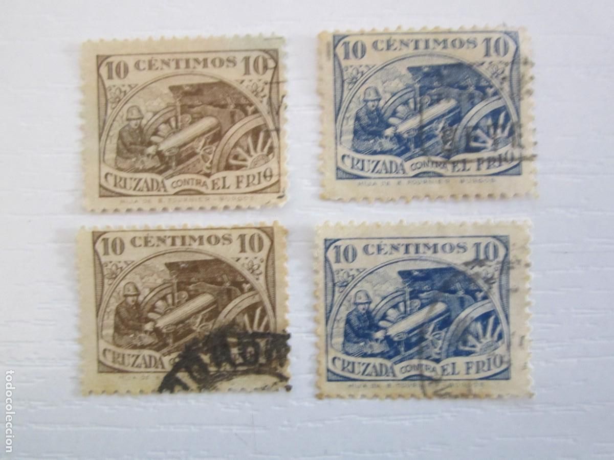 Timbres: LOTE DE 4 SELLOS BENEFICOS CRUZADA CONTRA EL FRIO