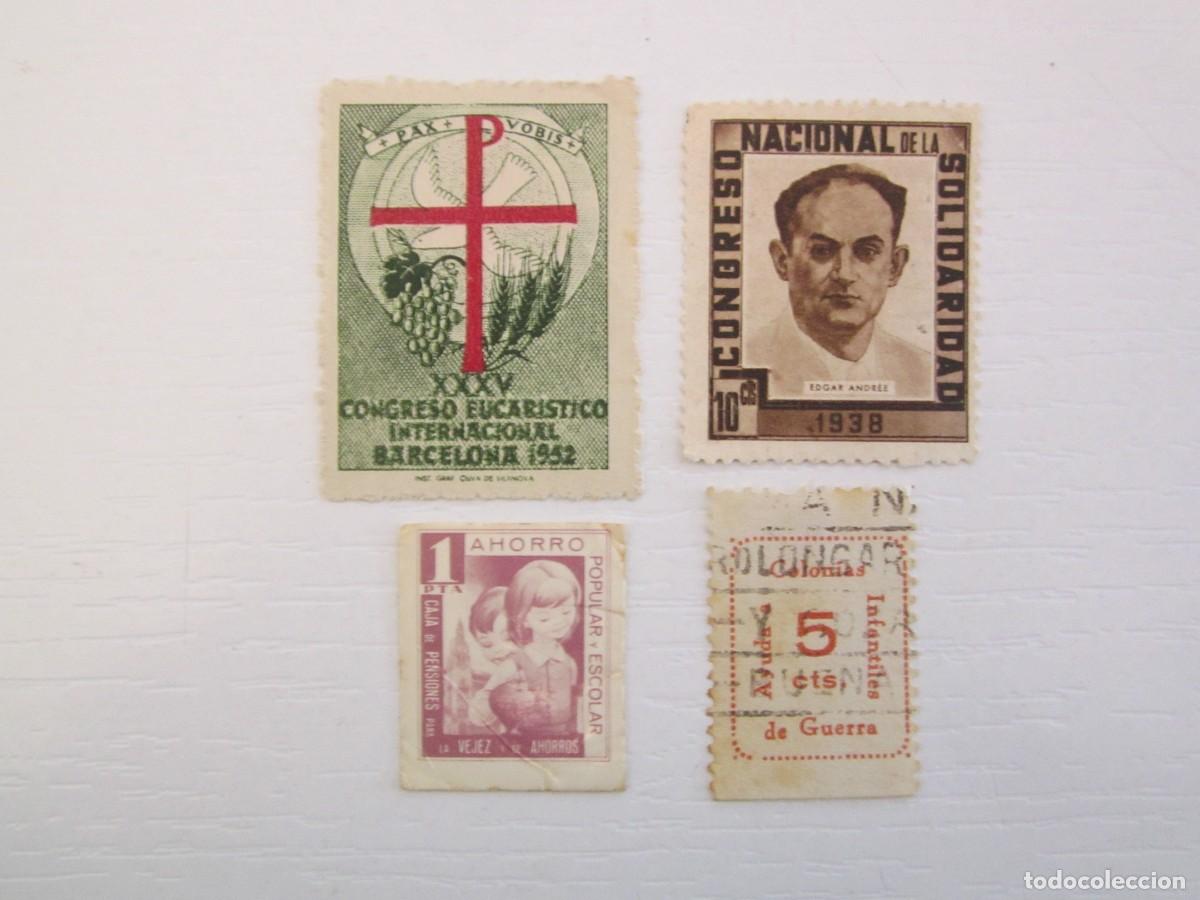 Timbres: LOTE DE 4 SELLOS BENEFICOS VARIOS