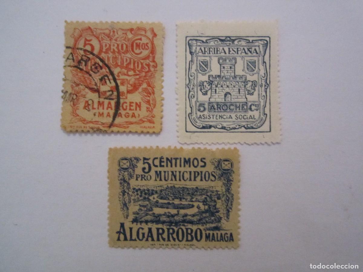 Timbres: LOTE DE 3 SELLOS BENEFICOS ALMARGEN,ALGARROBO, AROCHE 2 S/C