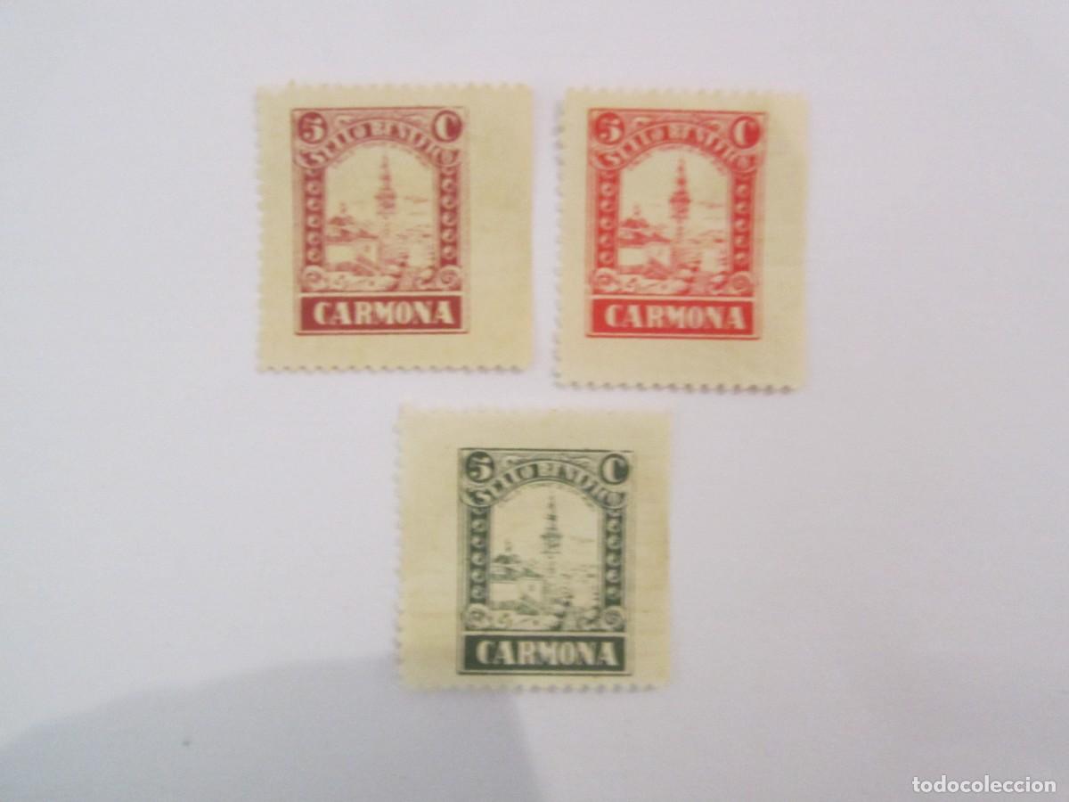 Timbres: LOTE DE 3 SELLOS BENEFICOS CARMONA S/C